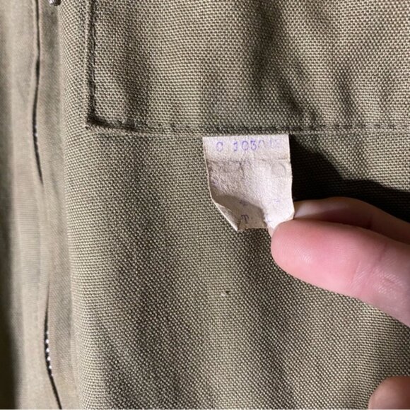 Vintage Work Horse Army Green Zip Front Insulated Coveralls XL - Picture 4 of 16
